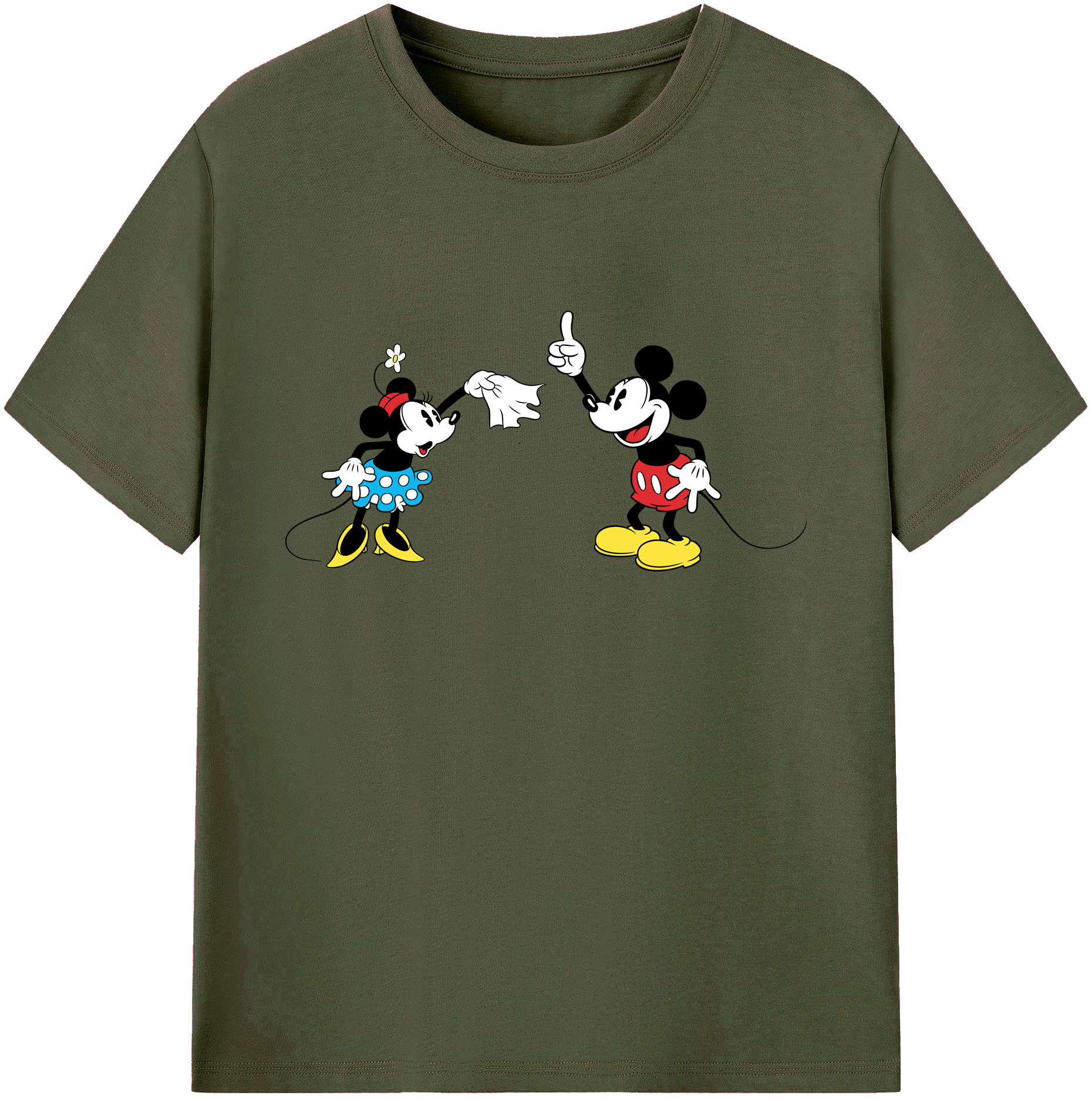 ミッキーマウス Mickey Mouse 綿100％ メンズ半袖Tシャツ｜肌触りやわらか＆通気性